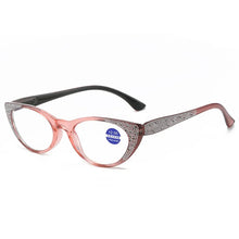 Load image into Gallery viewer, 2024 New Shiny Rhinestone Cat Eye Reading Glasses Women  Anti Blue Ray Presbyopic Farsightedness Glasses Diopter From 100 To+400