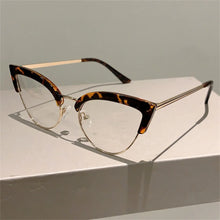 Load image into Gallery viewer, 2024 New Vintage Cat Eye Glasses Frame New Stylish Semi Metal Rim Women Eyewear Trendy Brand Design Non-prescription Eyeglasses
