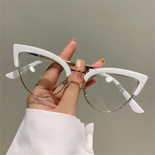 Load image into Gallery viewer, 2024 New Vintage Cat Eye Glasses Frame New Stylish Semi Metal Rim Women Eyewear Trendy Brand Design Non-prescription Eyeglasses