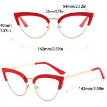 Load image into Gallery viewer, 2024 New Vintage Cat Eye Glasses Frame New Stylish Semi Metal Rim Women Eyewear Trendy Brand Design Non-prescription Eyeglasses