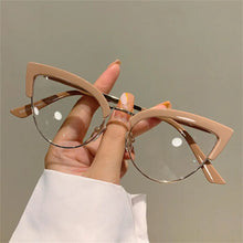 Load image into Gallery viewer, 2024 New Vintage Cat Eye Glasses Frame New Stylish Semi Metal Rim Women Eyewear Trendy Brand Design Non-prescription Eyeglasses