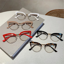 Load image into Gallery viewer, 2024 New Vintage Cat Eye Glasses Frame New Stylish Semi Metal Rim Women Eyewear Trendy Brand Design Non-prescription Eyeglasses