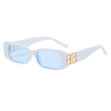 Carica l'immagine nel visualizzatore di Gallery, Double B Rectangle Sunglasses For Women Men Designer Letter Decoration Black Square Sun Glasses Female 80s Fashionable Shade