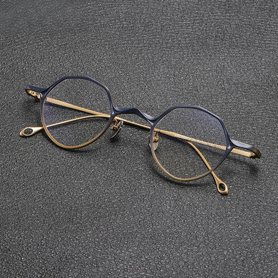 Vintage Pure Titanium Eyeglasses Frame Men Retro Ultra Light Designer Glasses Frame Women Japan Luxury Brand Small Face Eyewear