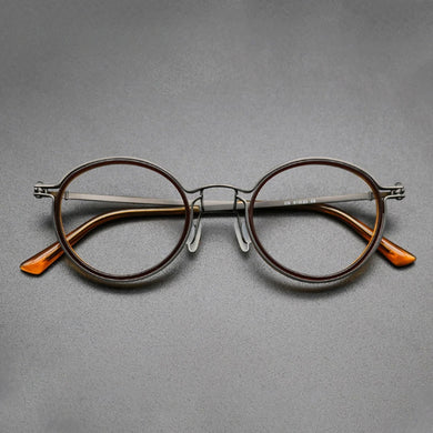 Vintage Pure Titanium Eyeglasses Frame Men Round Ultra Light Glasses Frame Women Retro Luxury Brand Designer Eyewear