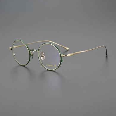 Vintage Pure Titanium Eyeglasses Frame Men Round Luxury Brand Glasses Frame Women 2025 New Retro Korean Designer Eyewear