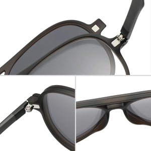 3Pcs Night Vision Magnetic Clip on Glasses Men Frame Prescription Optical Eyeglasses Frame Myopia Aviation Polarized Sunglasses