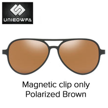 Load image into Gallery viewer, 3Pcs Night Vision Magnetic Clip on Glasses Men Frame Prescription Optical Eyeglasses Frame Myopia Aviation Polarized Sunglasses