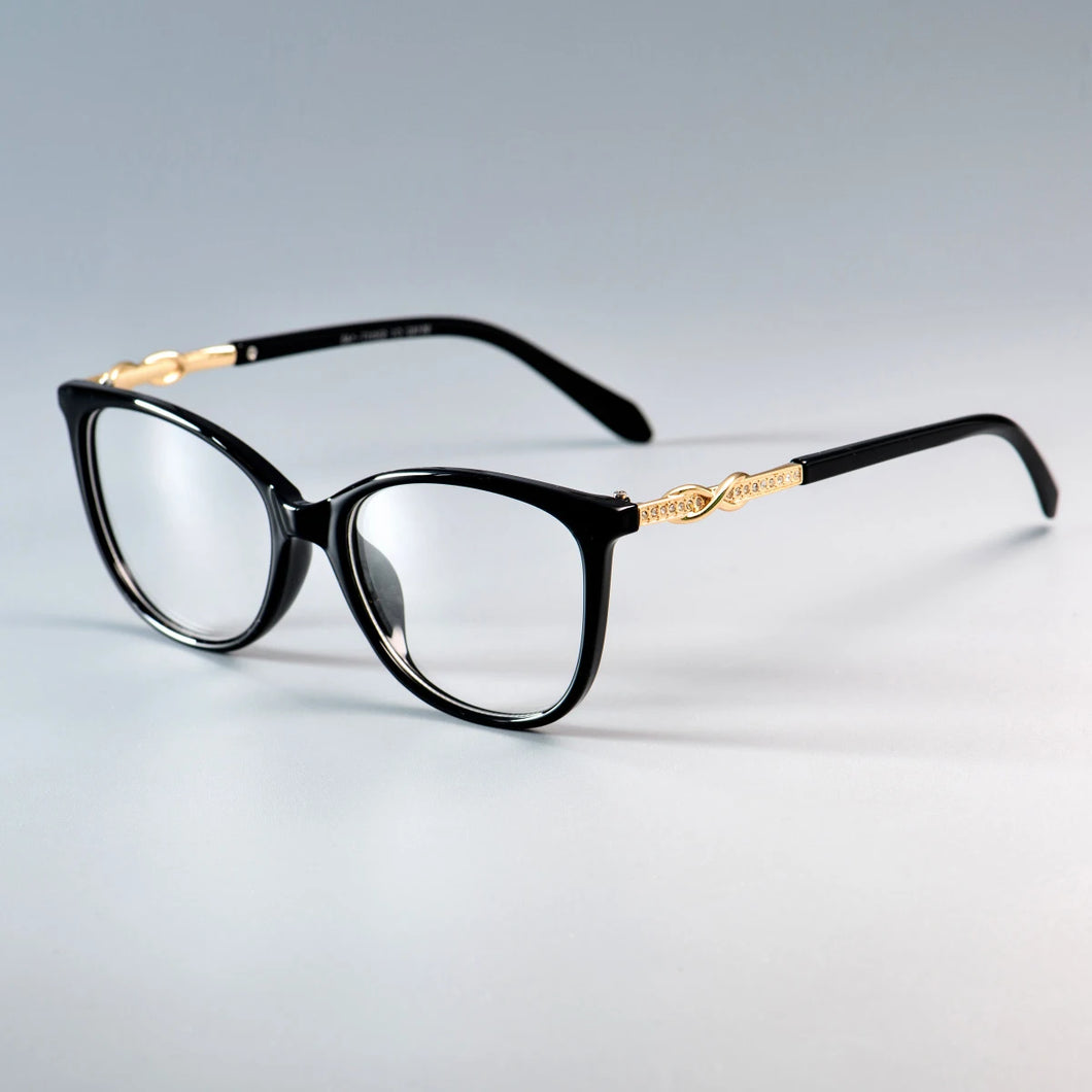 45705 Classic Cross Knot Glasses Frames Shiny Rhinestone Men Women Optical  Computer Glasses
