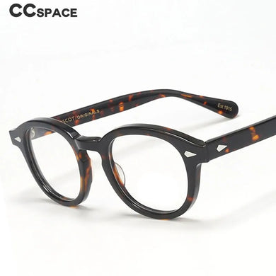 46890 Retro Men Round Acetate Optical Glasses Frames Women Rivet Eyewear Customized Prescription Glasses