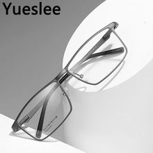 Load image into Gallery viewer, 47428 Aluminum Magnesium Men&#39;s Myopia Retro Square Glasses Frame Men Commercial Affairs Sports Optical  Computer Eyeglass