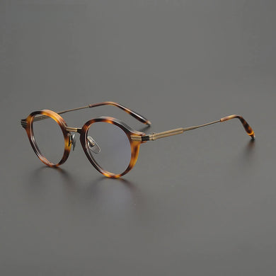 Gatenac Quality Pure Titanium Glasses Frame Men Round Handmade Eyeglasses Frame Women Fashion Luxury Brand Designer Eyewear
