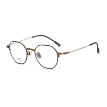 Load image into Gallery viewer, 47mm   Glasses Women&#39;s Comfortable Vintage Polygon Pure Titanium Eyewear Prescription Eyeglasses Frame For Men  22095TB