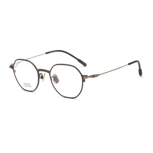 47mm   Glasses Women's Comfortable Vintage Polygon Pure Titanium Eyewear Prescription Eyeglasses Frame For Men  22095TB