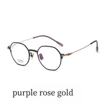 Load image into Gallery viewer, 47mm   Glasses Women&#39;s Comfortable Vintage Polygon Pure Titanium Eyewear Prescription Eyeglasses Frame For Men  22095TB