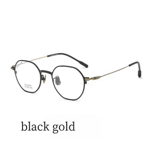 47mm   Glasses Women's Comfortable Vintage Polygon Pure Titanium Eyewear Prescription Eyeglasses Frame For Men  22095TB