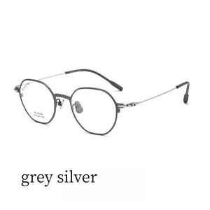 47mm   Glasses Women's Comfortable Vintage Polygon Pure Titanium Eyewear Prescription Eyeglasses Frame For Men  22095TB