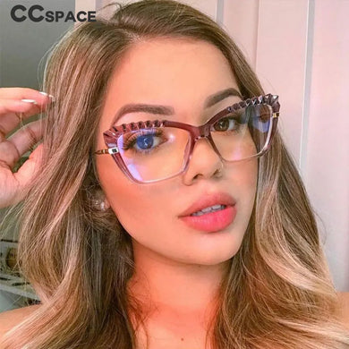 48208 Cat Eye Anti-blue Light Plastic Titanium Glasses Frames Ultralight Men Women Optical  Computer Glasses