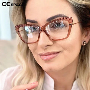 48208 Cat Eye Anti-blue Light Plastic Titanium Glasses Frames Ultralight Men Women Optical  Computer Glasses