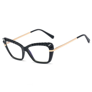 48208 Cat Eye Anti-blue Light Plastic Titanium Glasses Frames Ultralight Men Women Optical  Computer Glasses