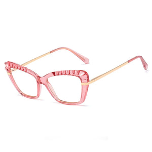 48208 Cat Eye Anti-blue Light Plastic Titanium Glasses Frames Ultralight Men Women Optical  Computer Glasses