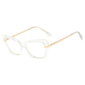 48208 Cat Eye Anti-blue Light Plastic Titanium Glasses Frames Ultralight Men Women Optical  Computer Glasses