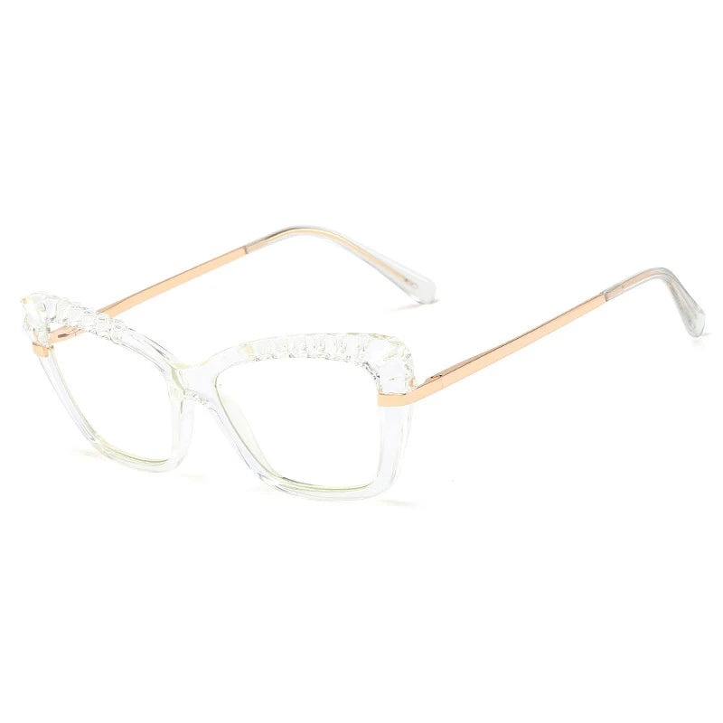 48208 Cat Eye Anti-blue Light Plastic Titanium Glasses Frames Ultralight Men Women Optical  Computer Glasses