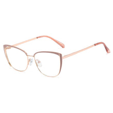 Carica l&#39;immagine nel visualizzatore di Gallery, 48286 Cat Eye Anti Blue Light Optical Glasses Frames Metal Women Men TR90  Computer Eyeglasses