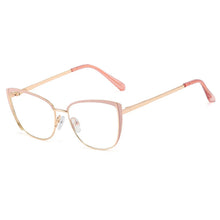 Carica l&#39;immagine nel visualizzatore di Gallery, 48286 Cat Eye Anti Blue Light Optical Glasses Frames Metal Women Men TR90  Computer Eyeglasses