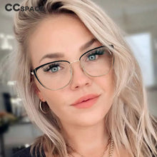 Carica l&#39;immagine nel visualizzatore di Gallery, 48286 Cat Eye Anti Blue Light Optical Glasses Frames Metal Women Men TR90  Computer Eyeglasses
