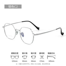 Load image into Gallery viewer, 48mm  Retro Polygonal Pure Titanium Eyeglasses Men Wide-brimmed Ultra-light Optical Prescription Glasses Frame Women 95006