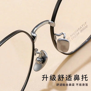 48mm  Retro Polygonal Pure Titanium Eyeglasses Men Wide-brimmed Ultra-light Optical Prescription Glasses Frame Women 95006