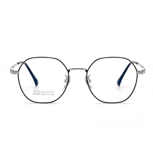 48mm  Retro Polygonal Pure Titanium Eyeglasses Men Wide-brimmed Ultra-light Optical Prescription Glasses Frame Women 95006