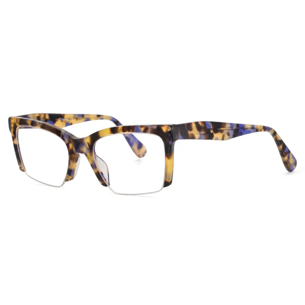 49409 Half Frame Acetate Optical Glasses Frames Anti Blue Light Women Computer Eyeglasses Customized Prescription Glasses