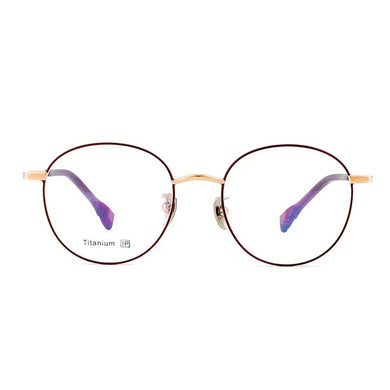 49mm Ultra Light  Retro Round Pure Titanium Glasses Frame Men Wide-Side Myopia Optical Eyeglasses Frame Women 5508