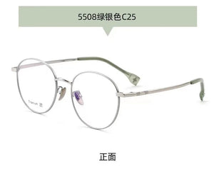 49mm Ultra Light  Retro Round Pure Titanium Glasses Frame Men Wide-Side Myopia Optical Eyeglasses Frame Women 5508