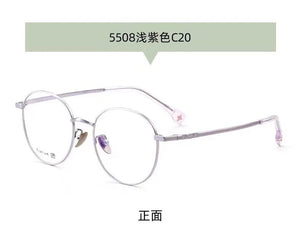 49mm Ultra Light  Retro Round Pure Titanium Glasses Frame Men Wide-Side Myopia Optical Eyeglasses Frame Women 5508