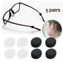 Load image into Gallery viewer, 5 pairs New Circle Glasses Ear Hook Soft Silicone Anti Slip Ear Hook Spectacle Sports Fixed Leg Grip Temple Holder Eyeglasses