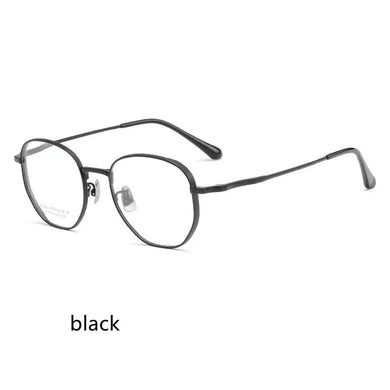 50mm  Fashion Glasses Women's Comfortable Vintage Polygon Pure Titanium Eyewear Prescription Eyeglasses Frame For Men 2048T