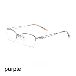 50mm  Women titanium alloy Eyeglasses Glasses Designed Elegant Spectacle High Grade Prescription Eyeglasses 8282SN