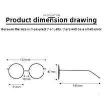Load image into Gallery viewer, 51mm Small Round Glasses Vintage Metal Oval Gold  Eyeglasses Frame Women Men Full Rim Spectacles for Prescription Glasses  61015