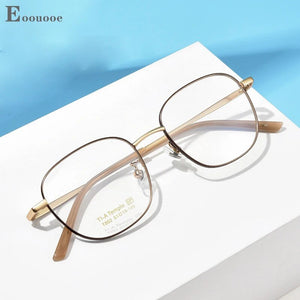 51mm Titanium Glasses Frame Retro Eyeglasses Women Men Myopia Reading Optical Blue Light Prescription Eyewear Anti-Reflection