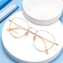Load image into Gallery viewer, 51mm  Ultra-light   Pure Titanium Eyewear Men Retro Round Decorative Optical Prescription Glasses Frame Women K5091