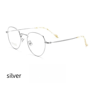 51mm  Ultra-light   Pure Titanium Eyewear Men Retro Round Decorative Optical Prescription Glasses Frame Women K5091