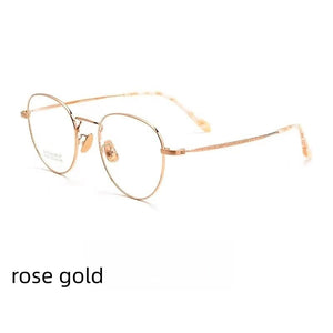 51mm  Ultra-light   Pure Titanium Eyewear Men Retro Round Decorative Optical Prescription Glasses Frame Women K5091