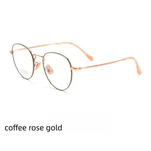 51mm  Ultra-light   Pure Titanium Eyewear Men Retro Round Decorative Optical Prescription Glasses Frame Women K5091