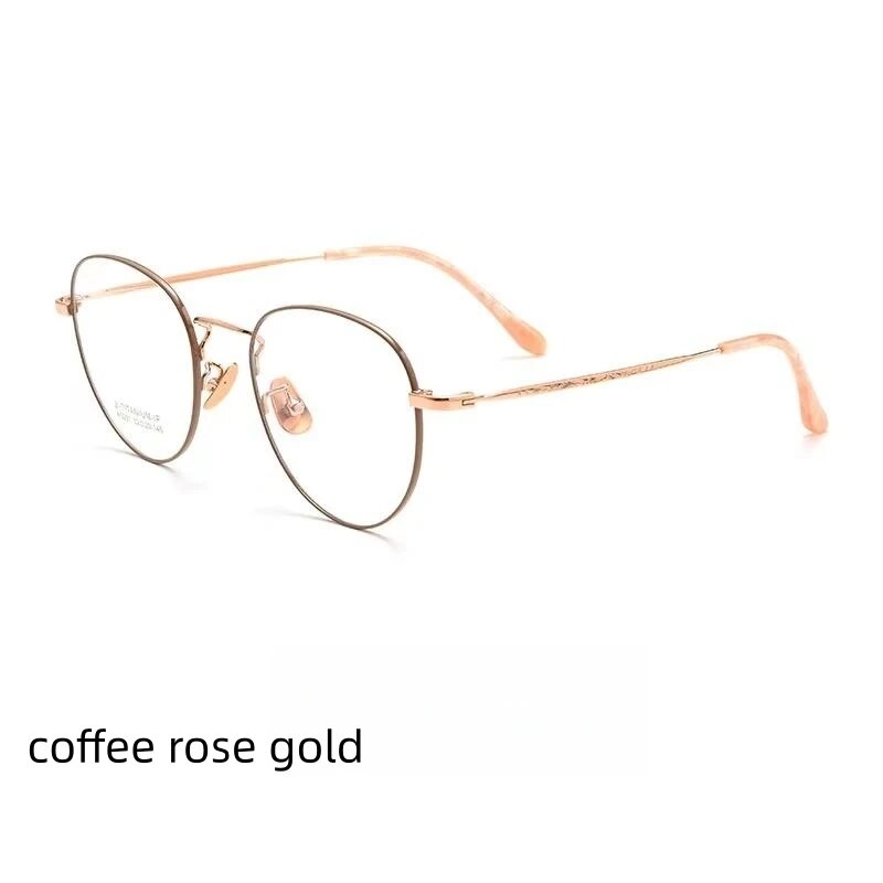 51mm  Ultra-light   Pure Titanium Eyewear Men Retro Round Decorative Optical Prescription Glasses Frame Women K5091