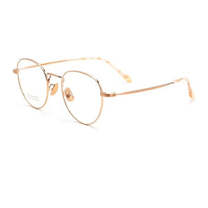 51mm  Ultra-light   Pure Titanium Eyewear Men Retro Round Decorative Optical Prescription Glasses Frame Women K5091
