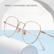 Load image into Gallery viewer, 51mm  Ultra-light   Pure Titanium Eyewear Men Retro Round Decorative Optical Prescription Glasses Frame Women K5091