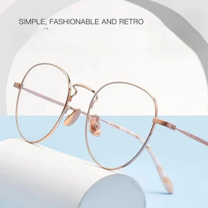 51mm  Ultra-light   Pure Titanium Eyewear Men Retro Round Decorative Optical Prescription Glasses Frame Women K5091